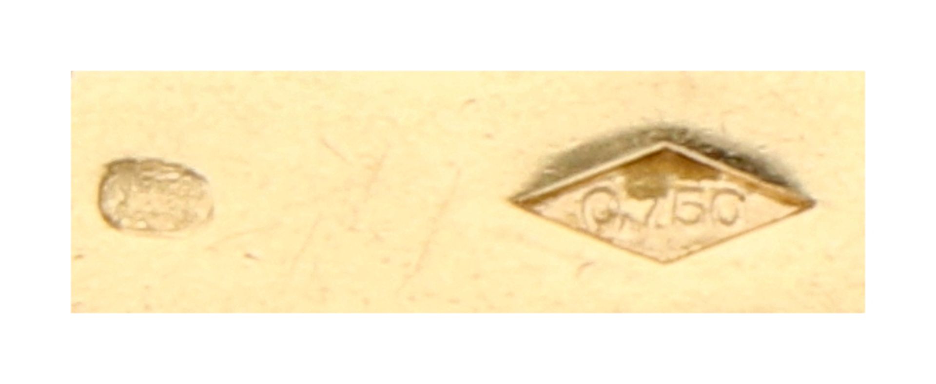 18K Yellow gold horn pendant set with diamond. - Bild 5 aus 5