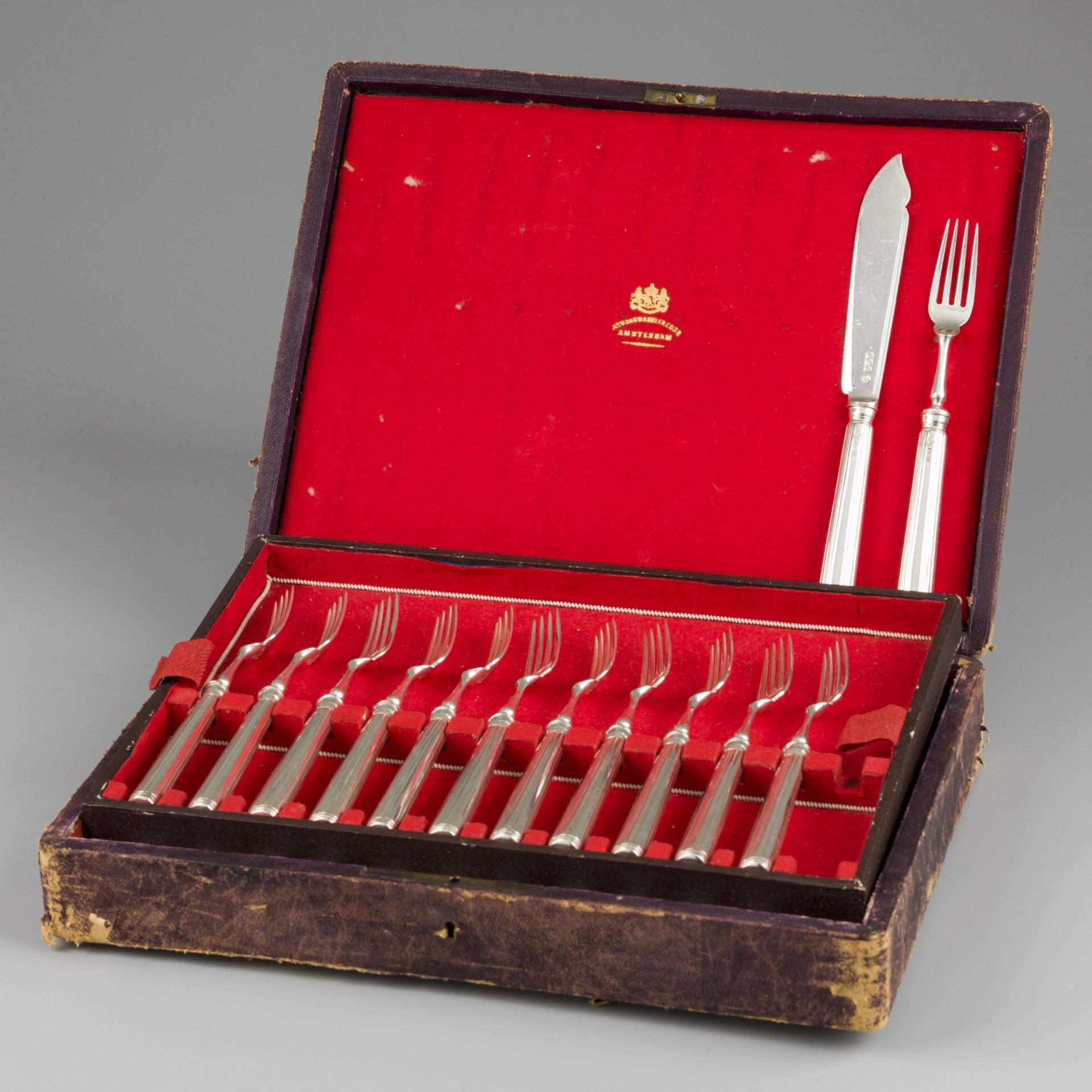 24-piece set fish cutlery, silver. - Image 3 of 9
