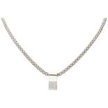 Fope 18K white gold necklace with pendant set with diamond.