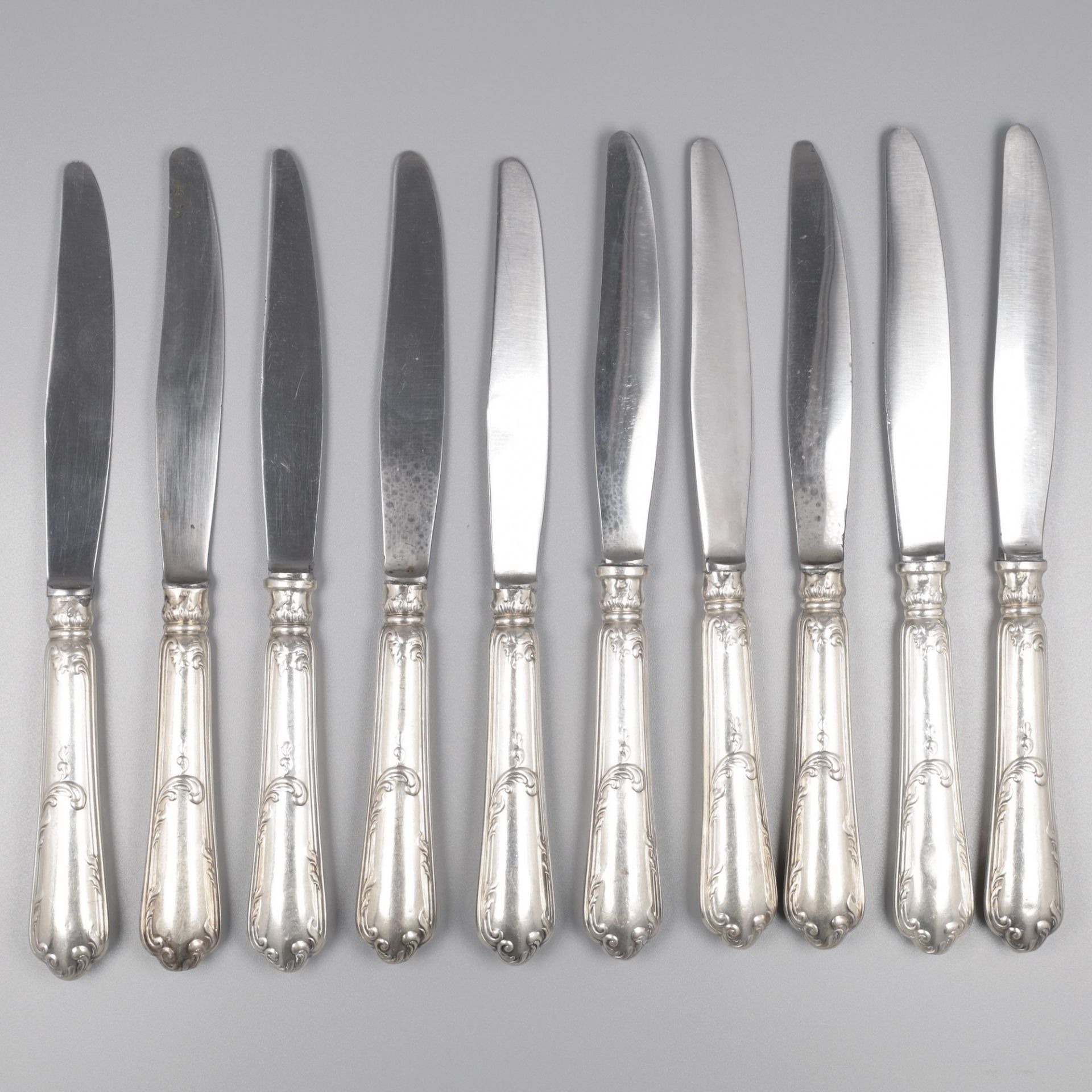 No reserve - 10-piece set of knives silver.