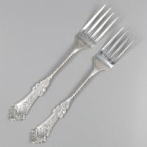 No reserve - 2-piece set of meat forks silver.