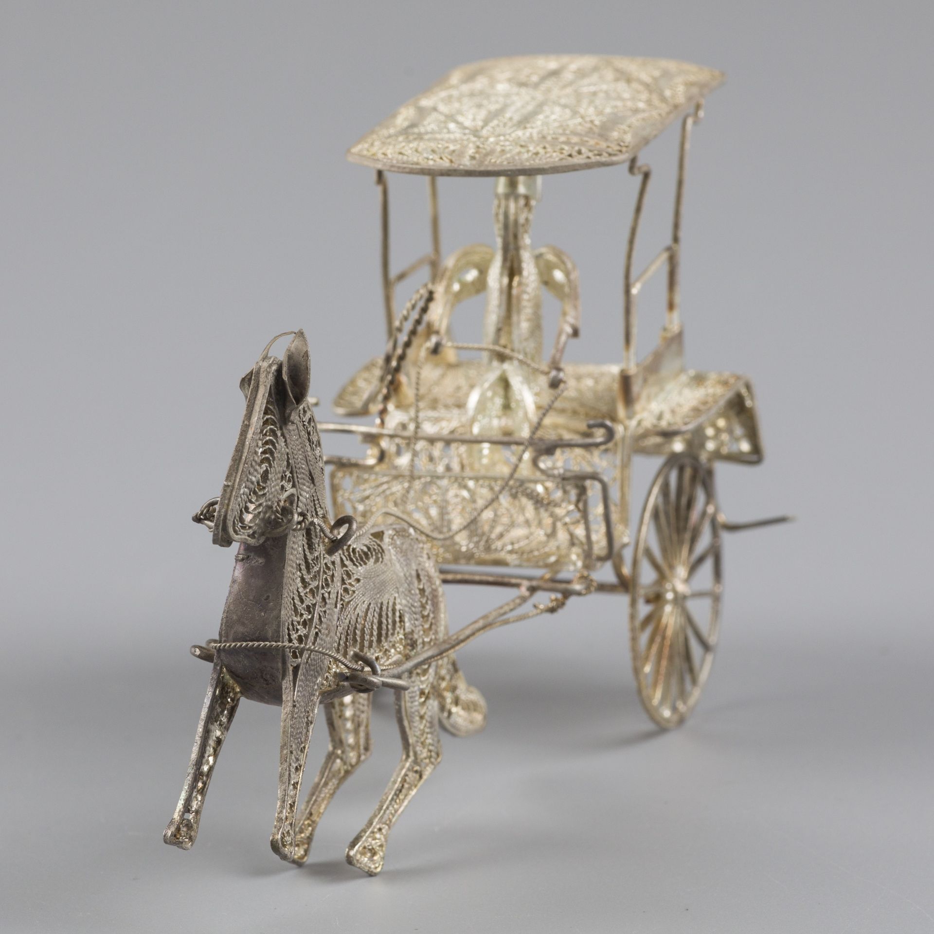 No reserve - Miniature horse and carriage silver. - Bild 2 aus 5