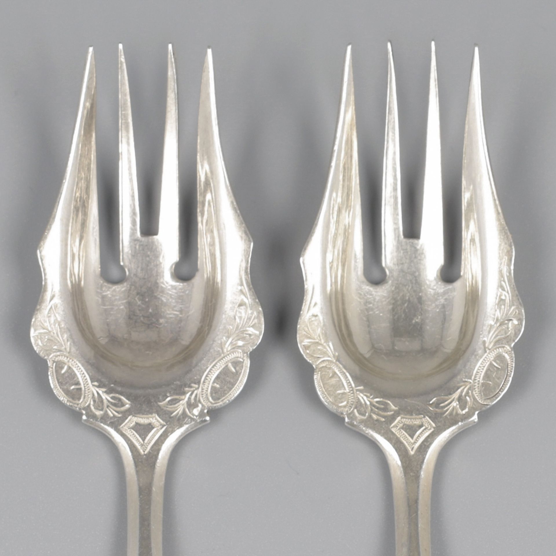 No reserve - 2-piece set of pickle forks silver. - Bild 2 aus 5