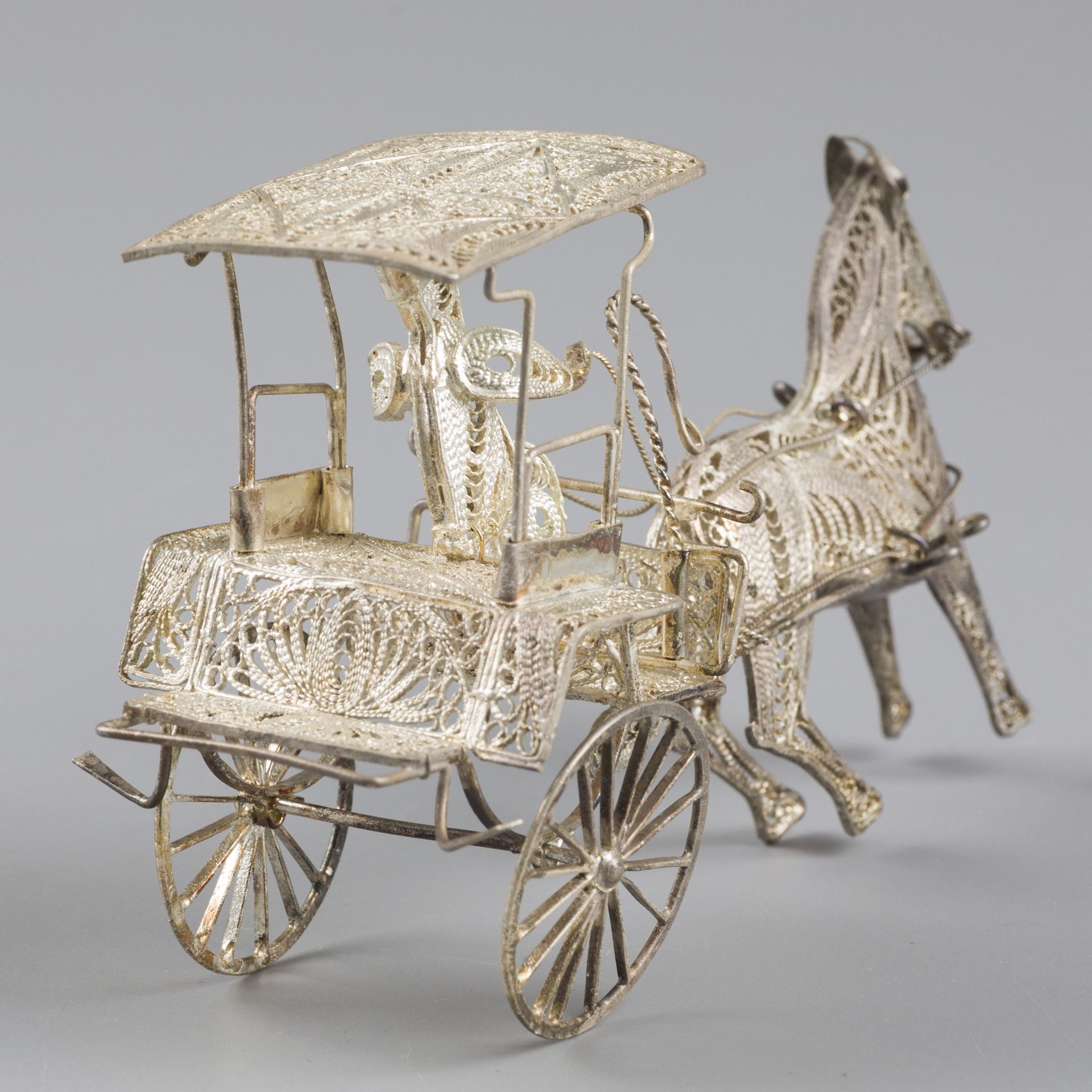 No reserve - Miniature horse and carriage silver. - Bild 4 aus 5