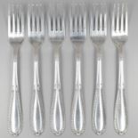 No reserve - 6-piece set of dinner forks, model Grand Paris, silver.