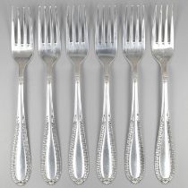 No reserve - 6-piece set of dinner forks, model Grand Paris, silver.