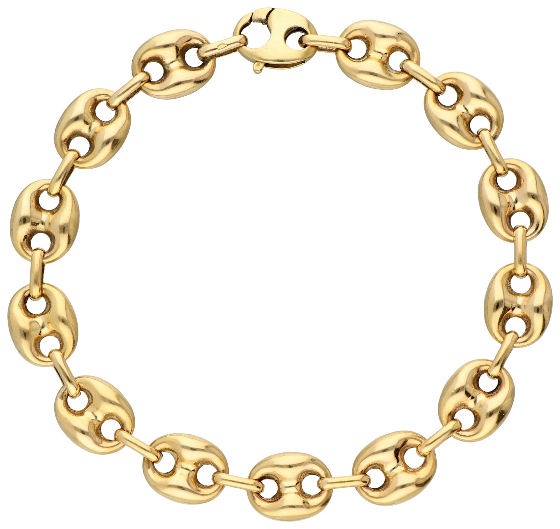 No reserve - French 18K yellow gold coffeebean link bracelet.
