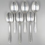 No reserve - 6-piece set of dinner spoons, model Grand Paris, silver.