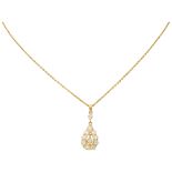 No reserve - 18K Yellow gold necklace with pendant set with approx. 0.55 ct. diamond.