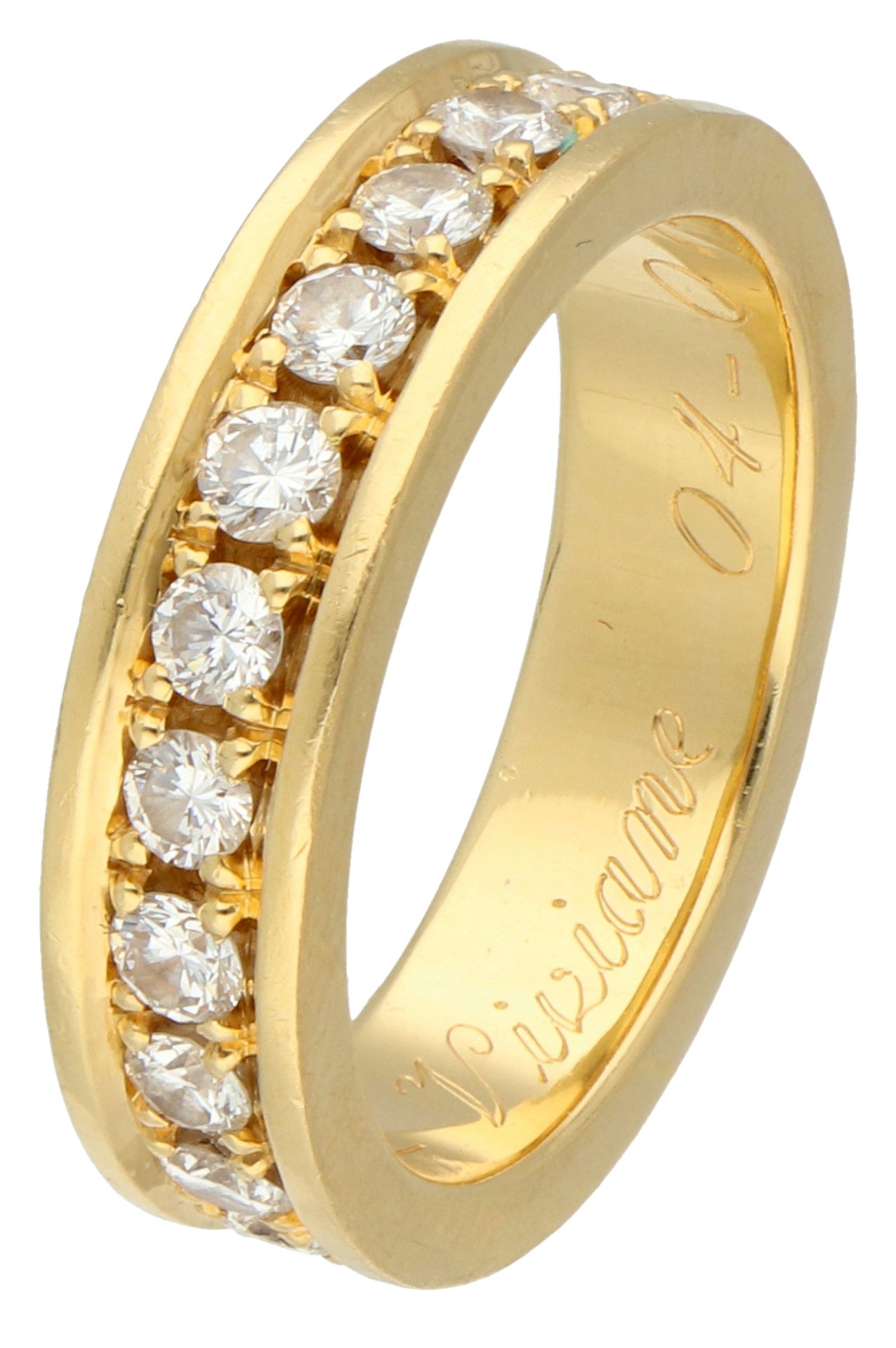 No reserve - 18K Yellow gold alliance ring set with approx. 1.05 ct. diamond.