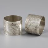 No reserve - 2-piece set of silver napkin rings.