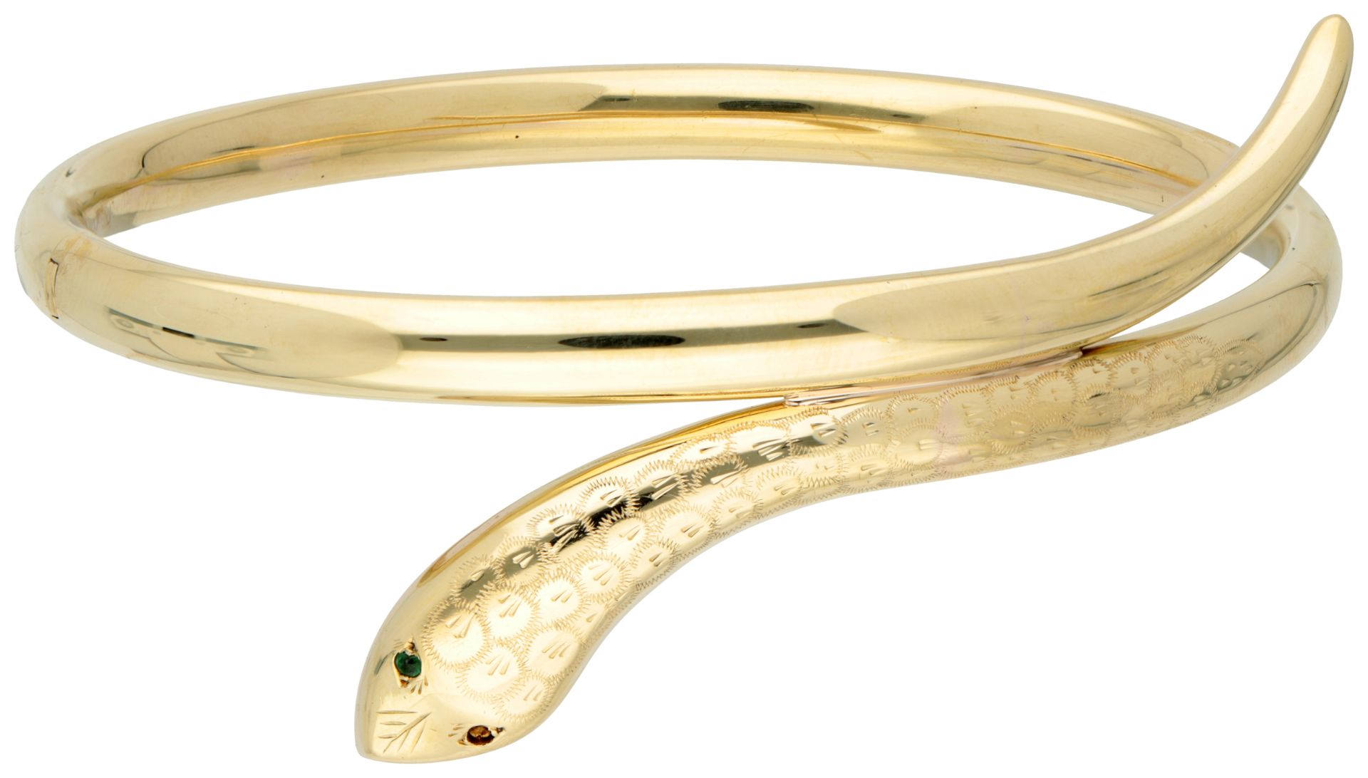 No reserve - Vintage 14K yellow gold bangle bracelet in the shape of a snake.