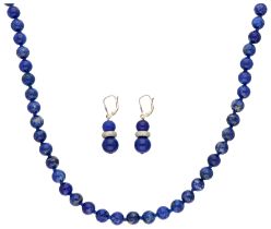 No reserve - Necklace and pair of earrings with lapis lazuli.