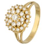 No reserve - 18K Yellow gold entourage ring set with approx. 0.79 ct. diamond.