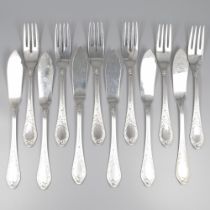 No reserve - 12-piece fish cutlery silver.