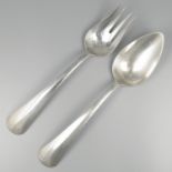 No reserve - Salad servers, Haags Lofje, silver.