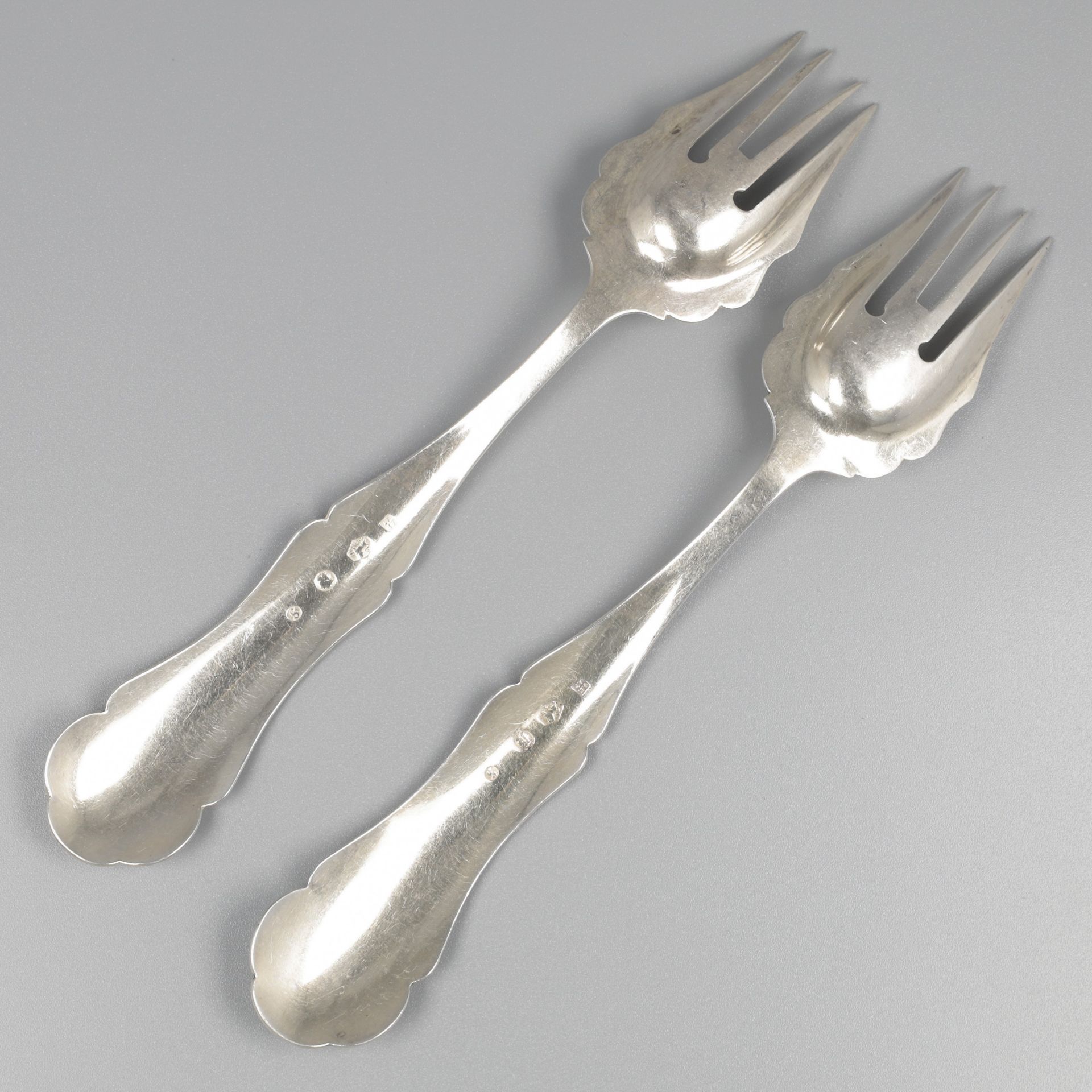 No reserve - 2-piece set of pickle forks silver. - Bild 4 aus 5