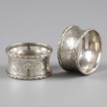 No reserve - 2-piece set of silver napkin rings.