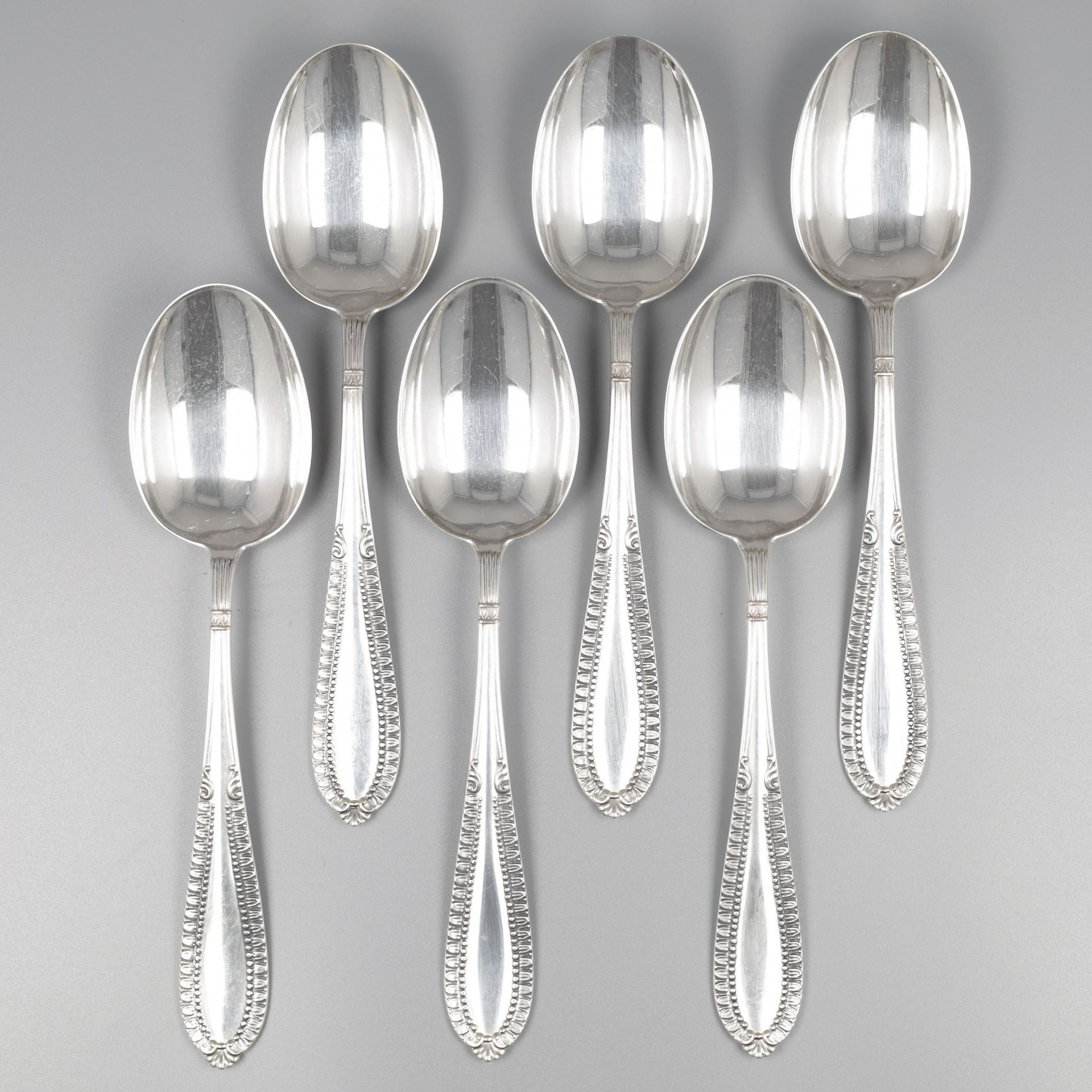 No reserve - 6-piece set of spoons, model Grand Paris, silver.
