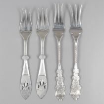No reserve - 4-piece lot of pickle forks (2 sets) silver.