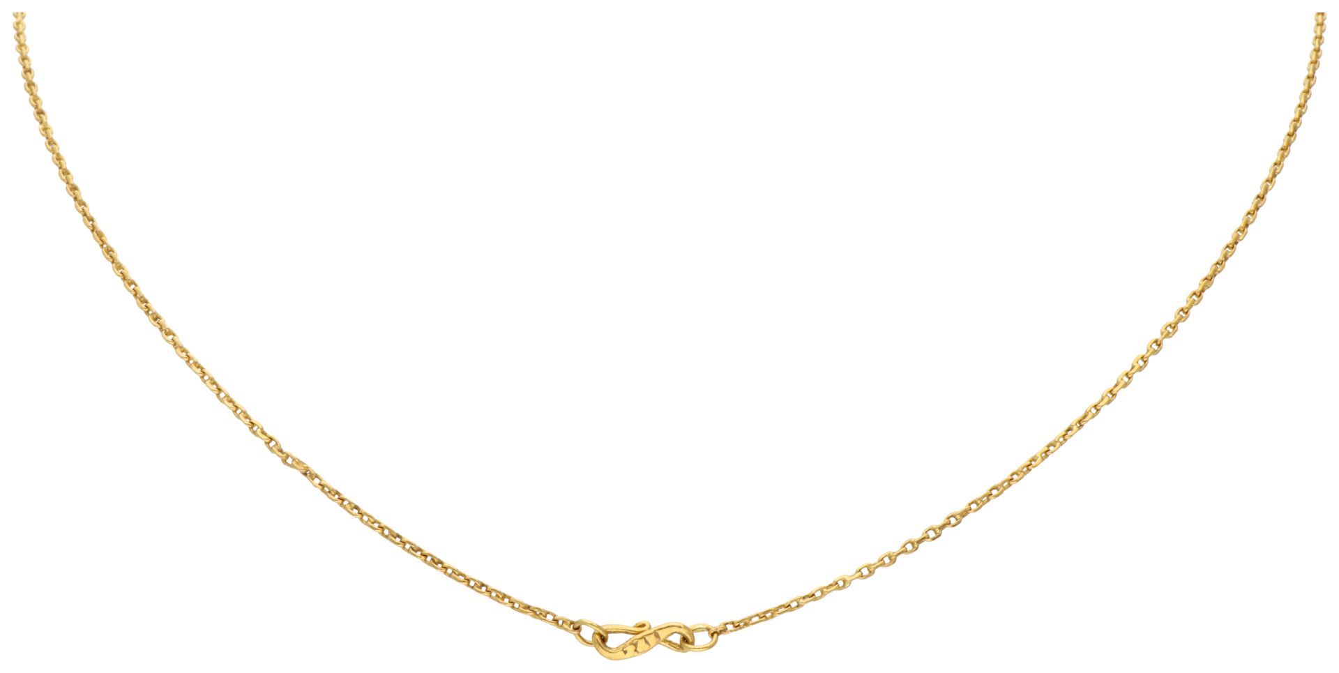 No reserve - 18K Yellow gold necklace with pendant set with approx. 0.55 ct. diamond. - Image 3 of 3