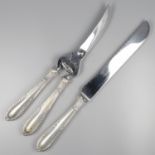 No reserve - Bread knife and game shears, model Grand Paris, silver.