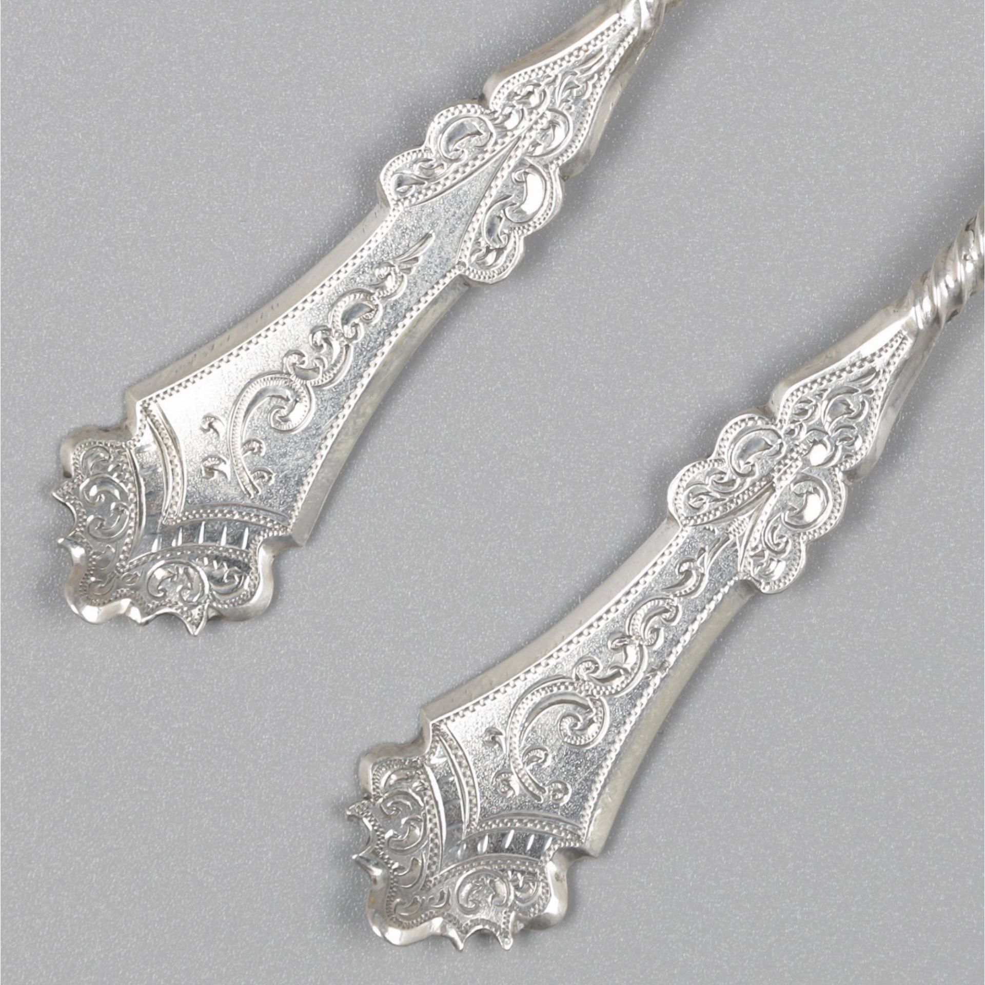 No reserve - 2-piece set of meat forks silver. - Image 2 of 5