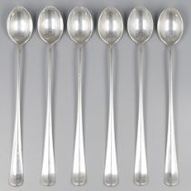 No reserve - 6-piece set of cocktail spoons, silver.