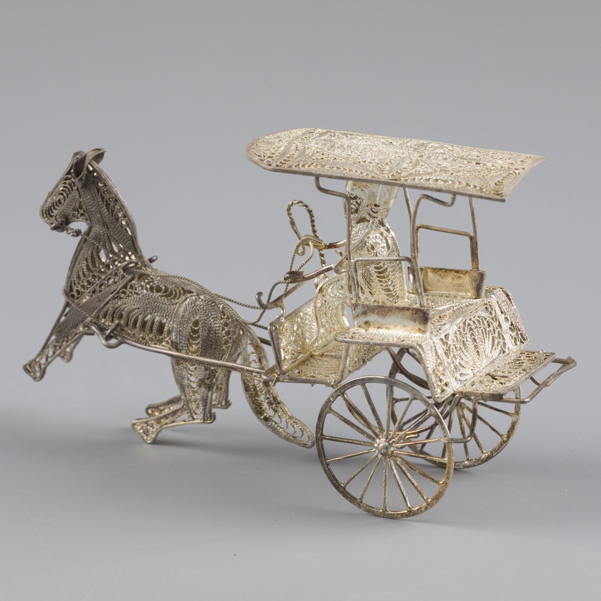 No reserve - Miniature horse and carriage silver. - Bild 3 aus 5