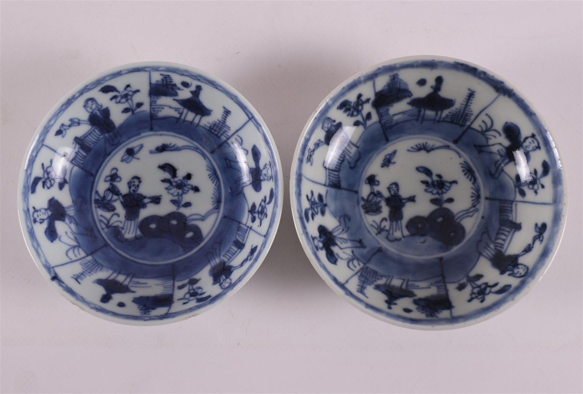 Three blue and white porcelain cups and eight saucers, China, 18th century. blue underglaze - Bild 5 aus 16