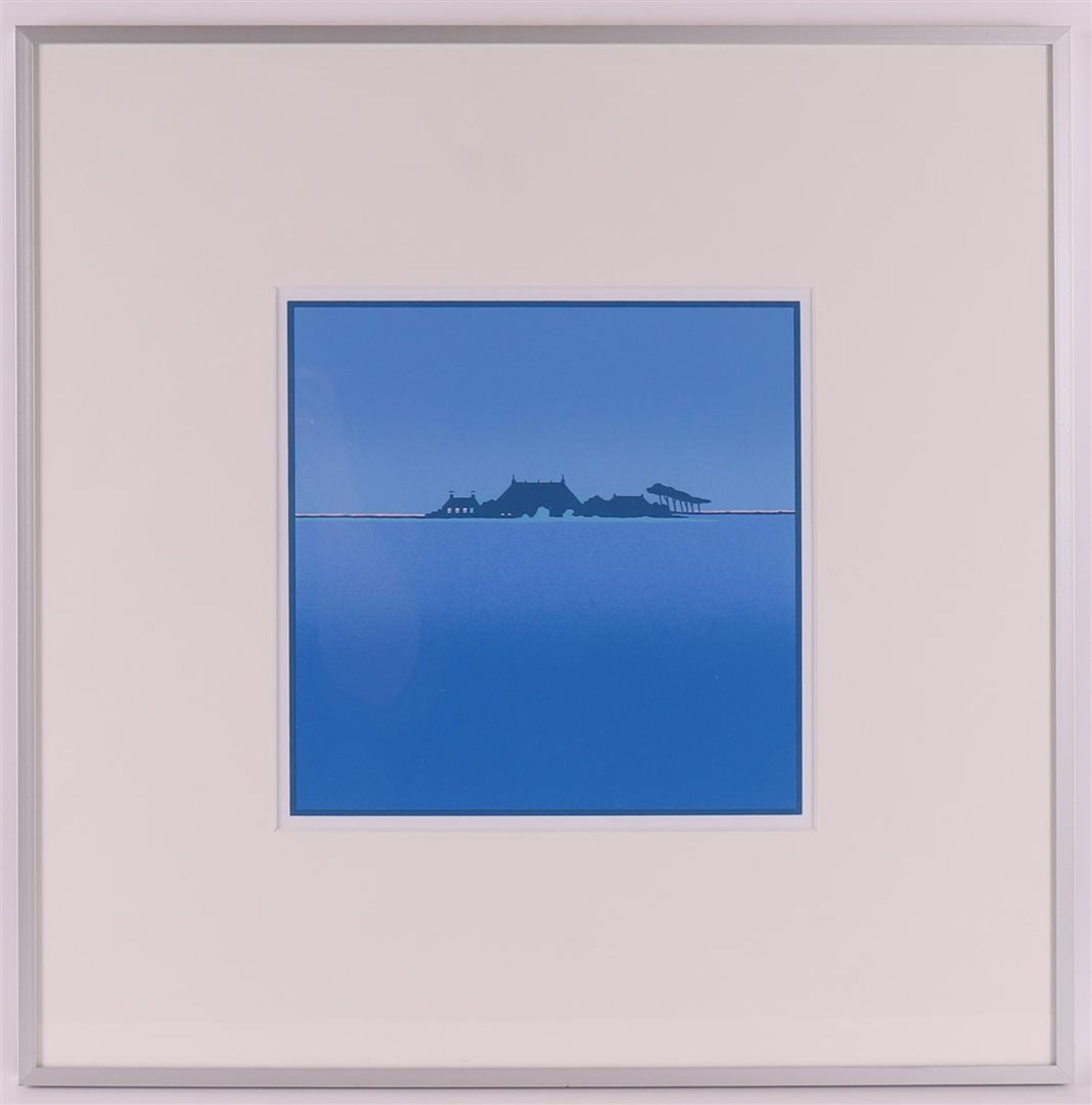 Janssen, Han (1931-1994) "Groninger landscape", silkscreen/paper, h 24.5 x w24.5 cm.