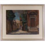 Josseaud, Johannes (1880-1935) "Street view of Bruges", signed in full l.r. en 1935, chalk drawing/