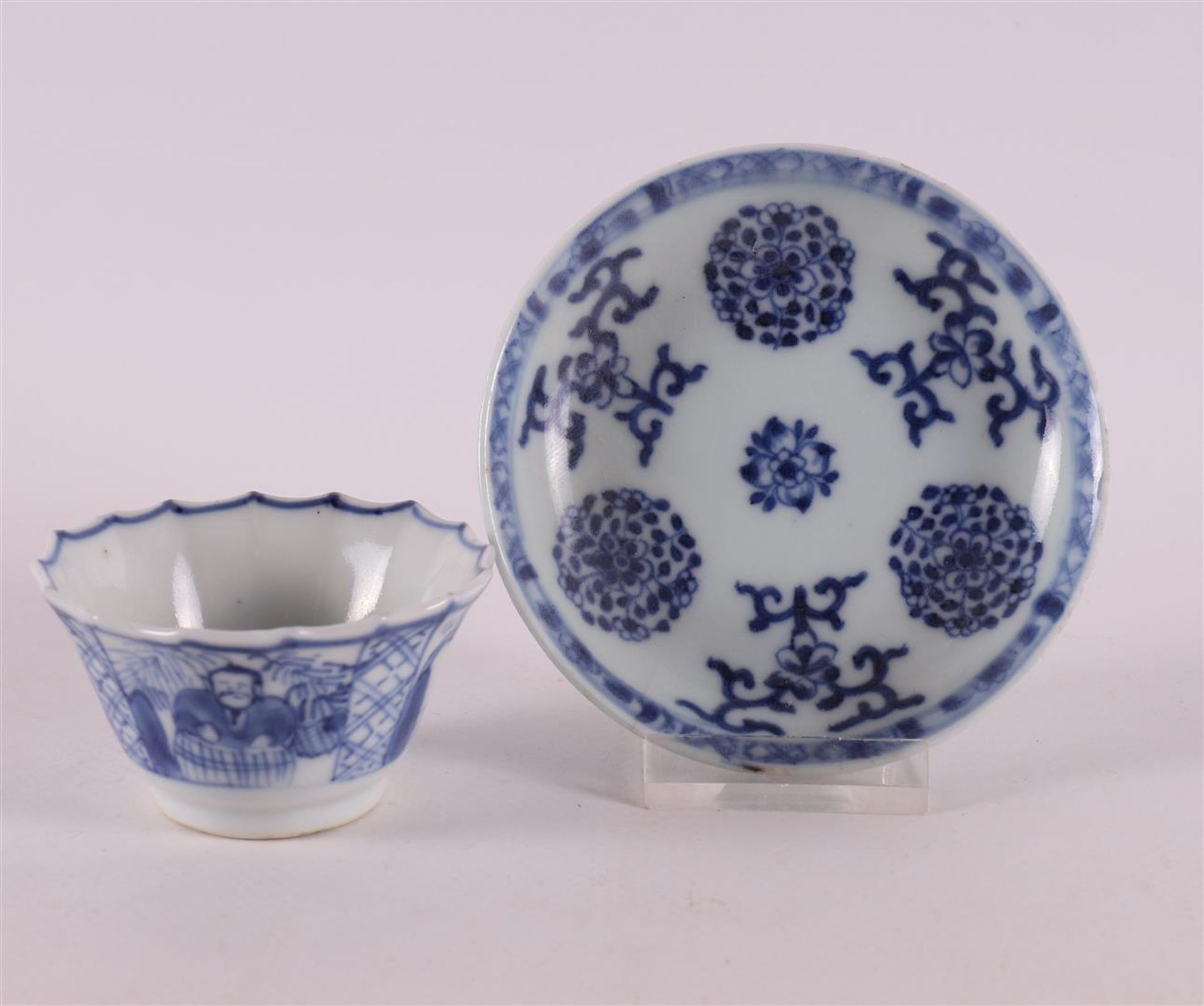 Three blue and white porcelain cups and eight saucers, China, 18th century. blue underglaze - Bild 14 aus 16