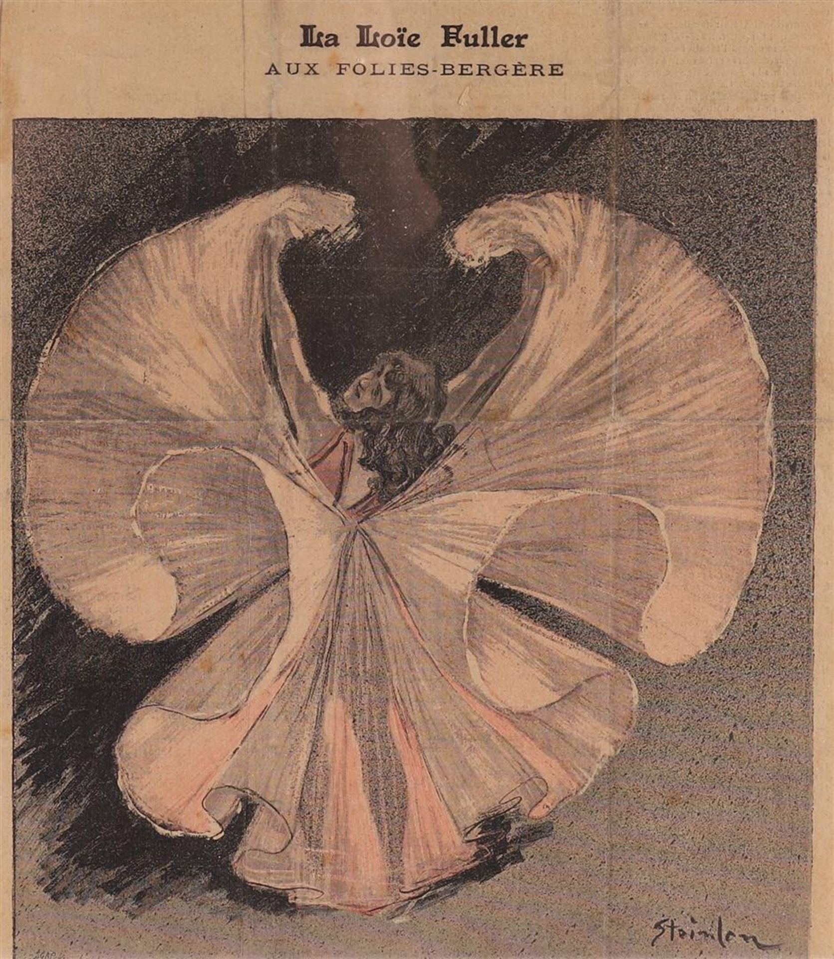 Steinlen, Theophile "Loie Fuller", litho/paper, h 27 x w 23 cm. - Bild 2 aus 2