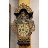 A chair clock, Friesland, 18th century. Polychrome decorated wooden chair. The hood and the attic