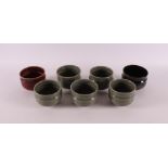 Seven ceramic bowls, Boerrichter or surroundings, 2nd half 20th century, h 7.5 - 10.5 cm, tot. 7x.