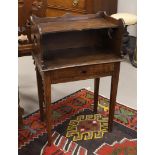 An oak bedside table, circa 1900, h 74 x w 49 x d 32 cm.