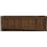A series of six carved oak panels depicting 'the Electors' in a frame, the Netherlands, 2nd half