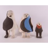 Three ceramic figures, design: Jopie van Manen (Amsterdam 1942 - 2000 Enschede), signed with