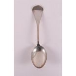 A silver spoon on brace handle, 18th century. Oval container with rat tail, length 20.5 grams.