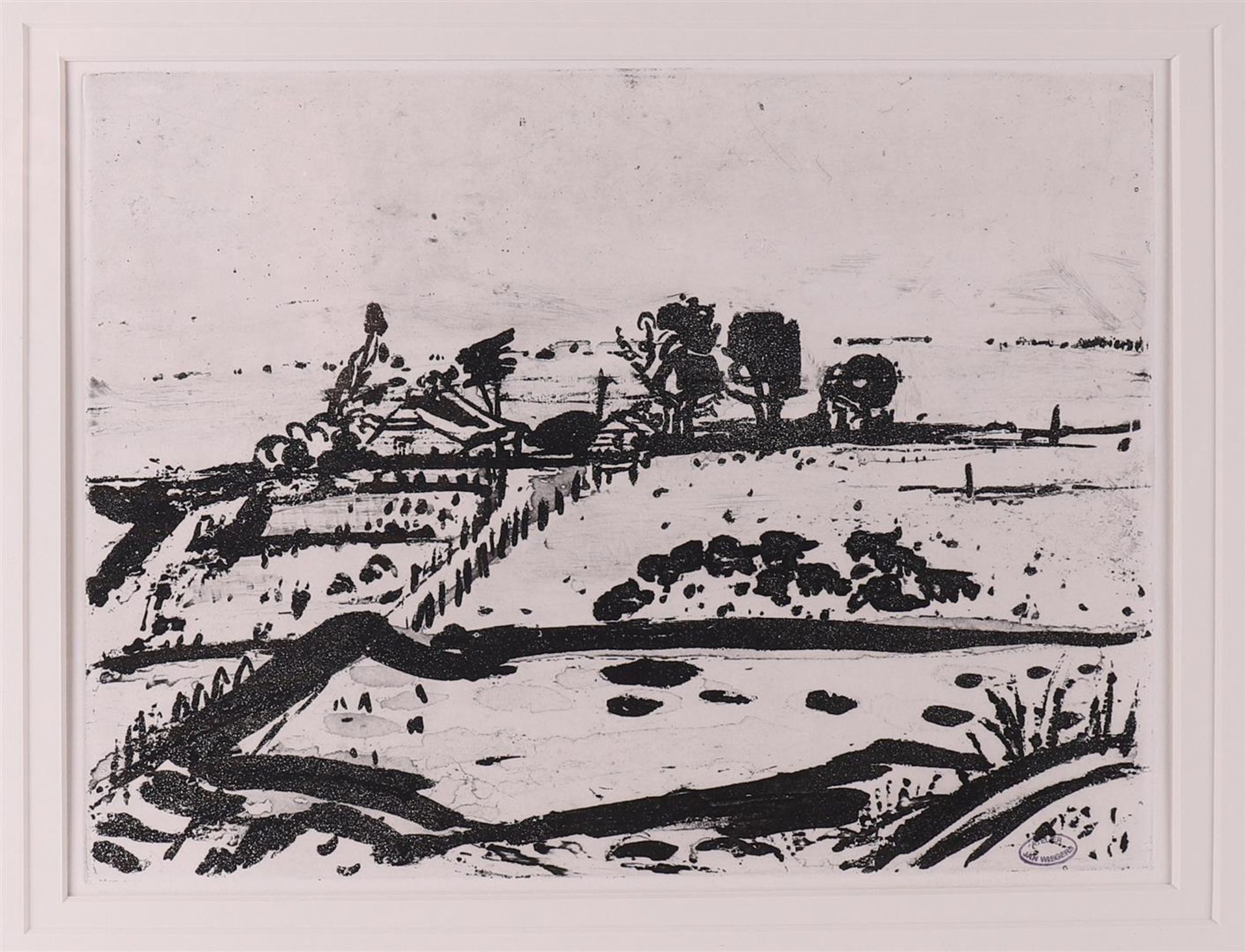 Wiegers, Jan (Oldenhove 1893 - A'dam 1959) "Groninger landscape", signed with studio stamp ' - Bild 2 aus 3