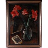 Koning, Roeland (Amsterdam 1898 - 1985) "Amaryllis in a glass vase", signed l.r., oil paint/