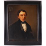 Dutch school, around 1900 "Portrait of Mr. H. van Loghem", signed and annotation verso and 1909, oil