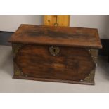 A teak ship's chest, Dutch East Indies, 18th century, h 33 x l 66 x w 37 cm.