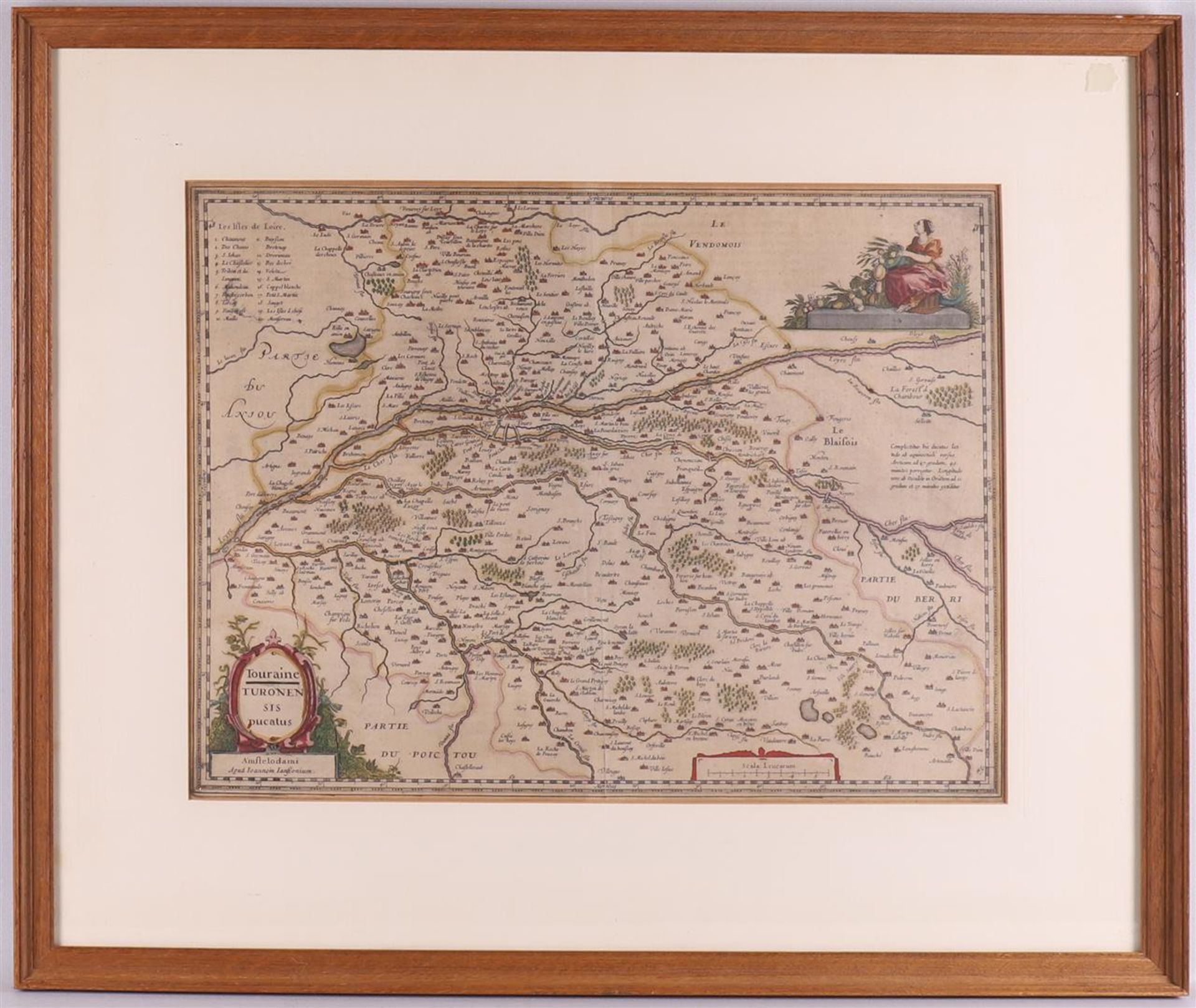 Topography. Touraine - Turonen sis ducatus -Amsteledami. Amsterdam 1630 by Johannes Jansson, hand-