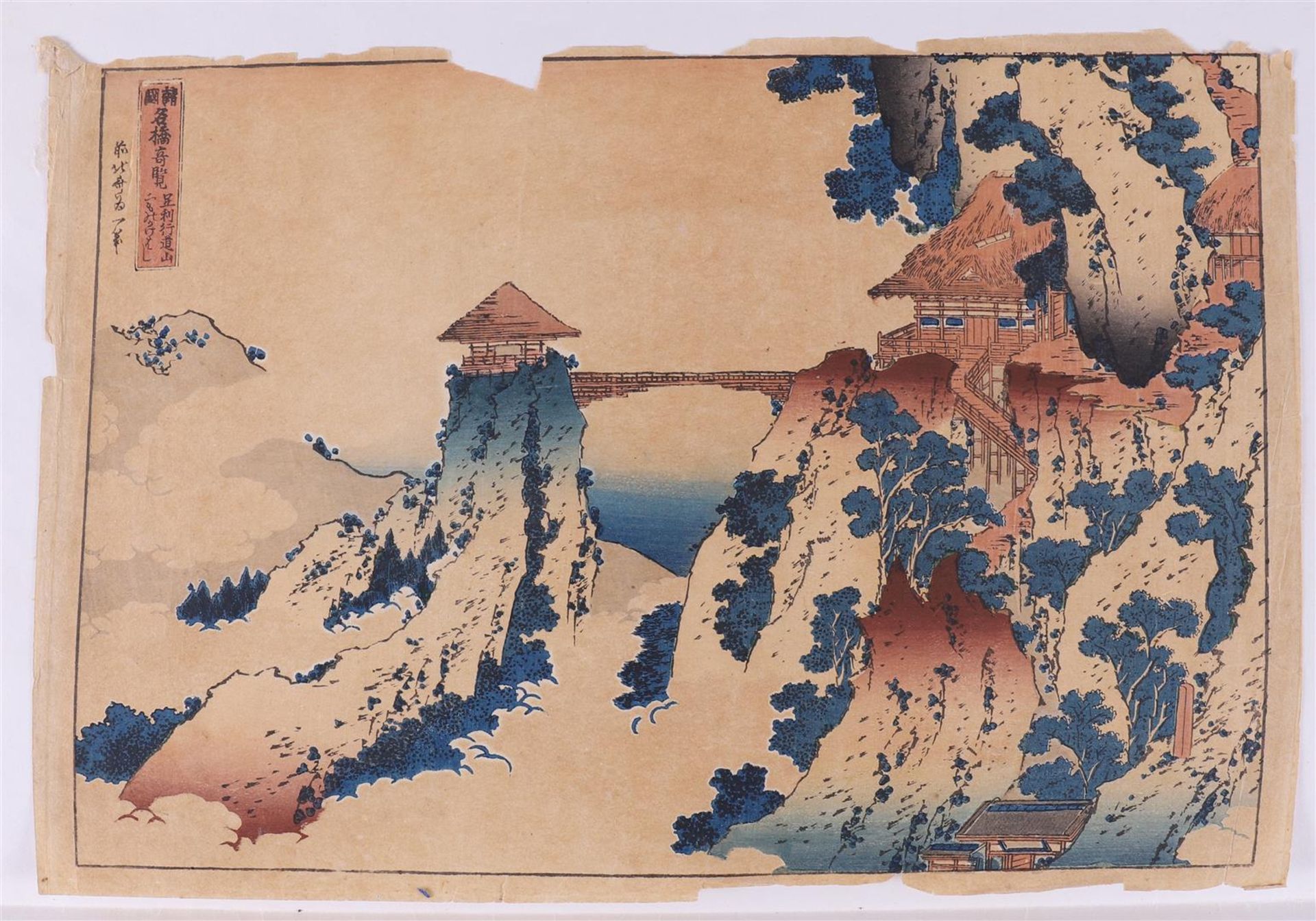 Ukuo-e, Japan. Utawa Kuniyoshi (1797-1861) "Ebb at Shubi no Matsu", color woodcut/paper, size Oban h - Bild 4 aus 5