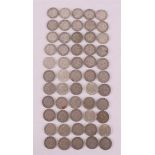 A lot with 55 Dutch silver guilders, mainly Juliana, 20th century, tot. 55x.