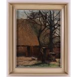 Boon van der, Arie (Doesburg 1886 Rolde-1961) "Back house with tree", signed in full r.r., oil