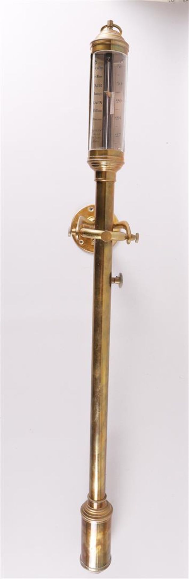 A ship's barometer with gimbal suspension in brass housing, 2nd half of the 20th century.