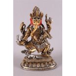 A gilded bronze Ganesha, India 20th/21st century, h 14.5 cm.